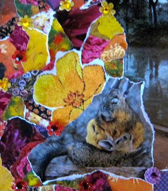 Chinchillas and a Still Pool, Collage by Catherine Raine, 2013