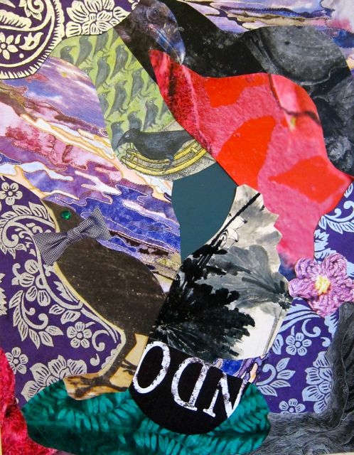 Ravens Three, Collage by Catherine Raine, 2013