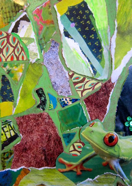 Frogs' Mosaic Green Room, Collage by Catherine Raine, 2013